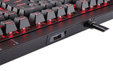 Open Box CORSAIR Strafe Mechanical Gaming Keyboard - Red LED Backlit - USB Passthrough - Linear and Quiet - Cherry MX Red Switch (Renewed)