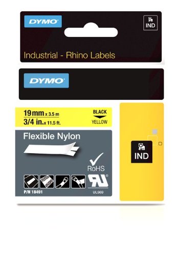 19mm 3/4in Tapes Yellow Flexible Nylon-Rhinopro Indust PRNT