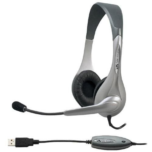 Retail Silver Stereo Headset/ Microphone Usb