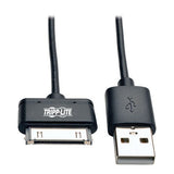 TRIPP LITE 30-Pin to 10'' USB Sync Charge Cable Apple MFi Certified, Black (M110-10N-BK)