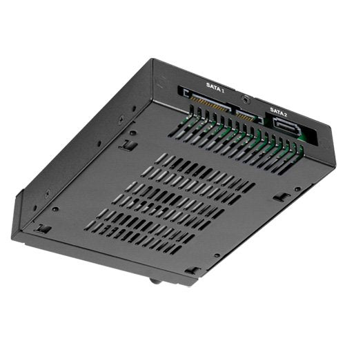ICY DOCK MB492SKL-B Tough Armor EX Industrial Rugged Full Metal 2X 2.5 SATA/SAS HDD & SSD Mobile Rack for External 3.5" Drive Bay, Black