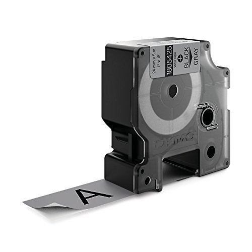 Dymo Rhino Tape Vinyl Label Cassette, 1-Inch 24mm, Gray (1805425)