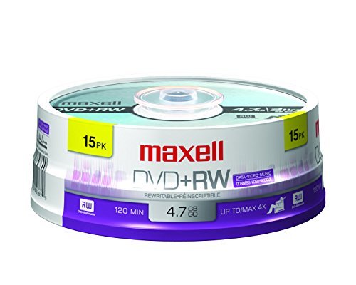 Maxell 634046 DVD Plus RW, 15 Pack-Spindle (634046)
