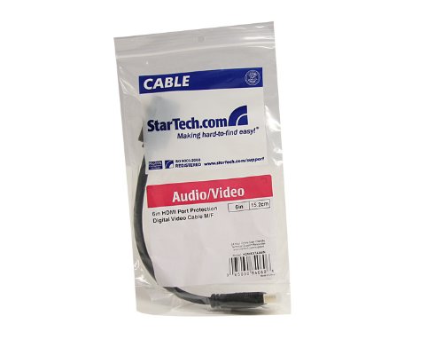StarTech.com HDMIEXTAA6IN 6-Inch HDMI-Port Saver Digital Video Cable M/F