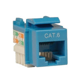 Cat6/5e Blue Wallplate Keystone Jack, Punch-Down/Rj45 F