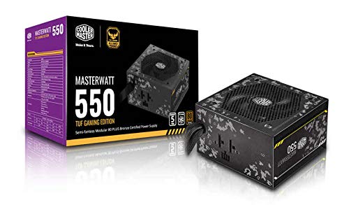 Cooler Master MPX-5501-AMAAB-SF MasterWatt 550 TUF Gaming Edition - 550 Watt Modular 80 Plus Bronze semi-fanless Power Supply SF