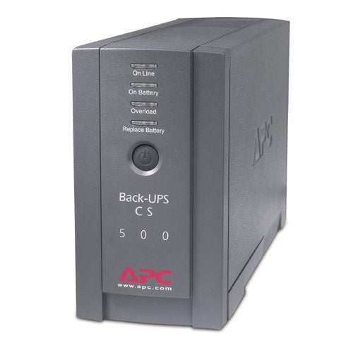 APC BK500BLK Back-UPS Cs 500VA/300W UPS System, Gray