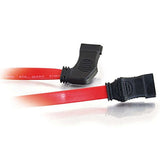 C2G 10187 7-Pin 180° to 90° 1-Device Side Serial ATA Cable, Red (3 Feet, 36 Inches)