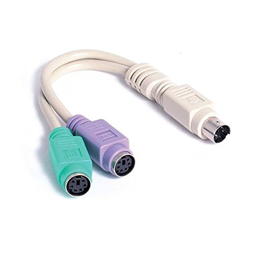 StarTech.com 6in PS/2 Keyboard Mouse Splitter Cable Adapter - Keyboard / mouse splitter - PS/2 (M) to PS/2 (F) - 5.9 in - beige - KYC1MF