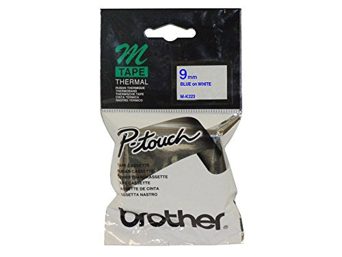 Brother 9mm Blue on White Tape for Pt65 Pt75 Pt85 Pt100 Pt110 Ptbb4