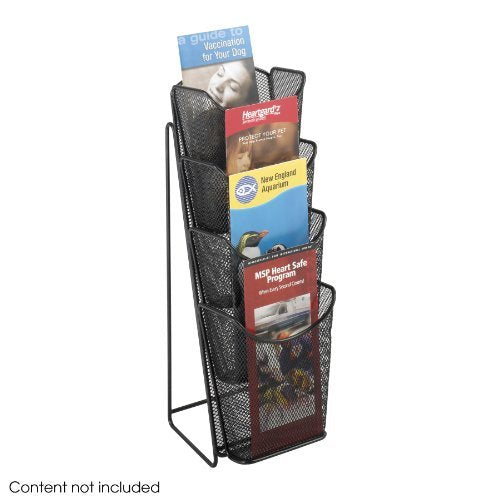 Safco Onyx Mesh Magazine and Pamphlet and Business Card Counter Displays