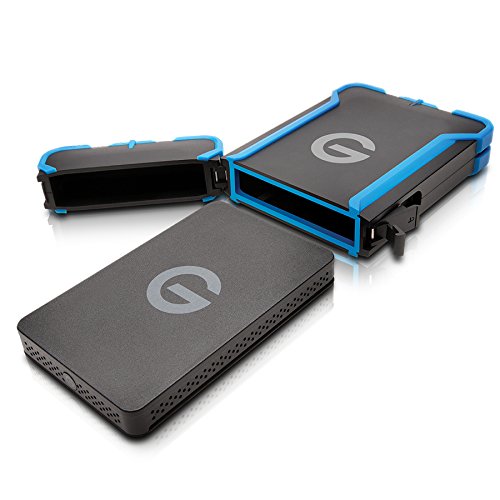 G-Technology 1TB G-DRIVE ev ATC Portable External Hard Drive with tethered USB 3.0 cable - All-Terrain Drive Solution - 0G03614