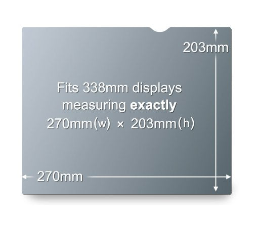 3M Laptop Screen Privacy Filter for 13.3 inch Monitors - Black - 4:3 Aspect - PF133C3B
