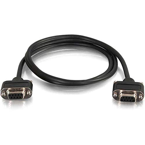 C2G 52154 Serial RS232 DB9 Cable with Low Profile Connectors F/F, in-Wall CMG-Rated, Black (50 Feet, 15.24 Meters)