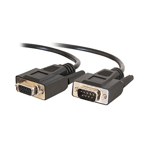 C2G 25213 DB9 M/F Serial RS232 Extension Cable, Black (3 Feet, 0.91 Meters)