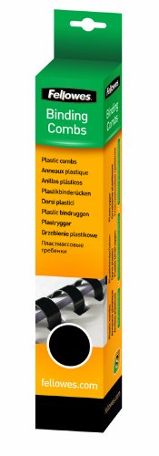 Fellowes Plastic Binding Combs, Round Back, 5/16", 40 Sheet Capacity, Black, 25 Pack (52321)