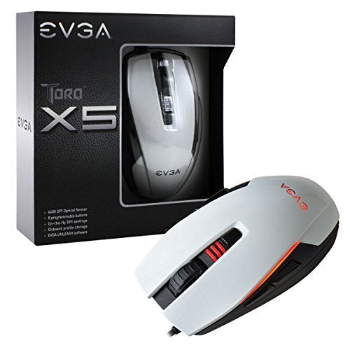 EVGA TORQ Carbon Gaming Mouse/Customizable/8200 DPI/5 Profiles/9 Buttons/Ambidextrous