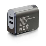 C2G 20276 2-Port USB Wall Charger - AC to USB Adapter, 5V 4.8A Output