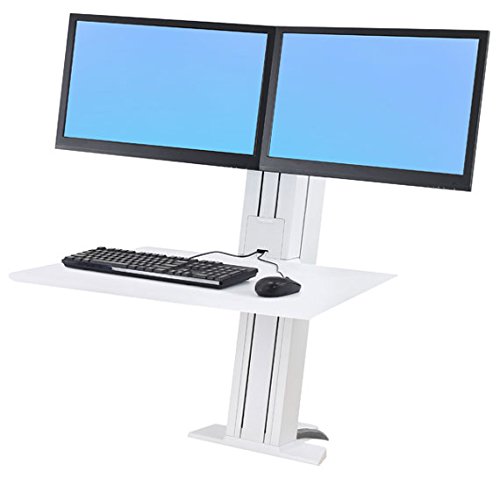Ergotron 33-407-062 WorkFit-SR Dual Sit-Stand Workstation, White