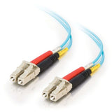 C2g 15m Lc-lc 10gb 50/125 Om3 Duplex Multimode Pvc Fiber Optic Cable - Aqua - Fiber Optic For Netwo