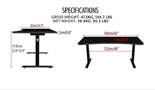Arozzi Arena-NA-Blue Arena Gaming Desk, Blue