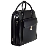 McKlein 96495 USA la Grange 15" Leather Vertical Patented Detachable -Wheeled Ladies' Laptop Briefcase Black
