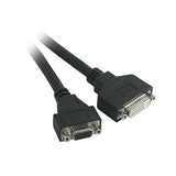 C2G 38066 One LFH-59 (DMS-59) Male to One DVI-I Female and One VGA Female Cable, Black (9 Inch)