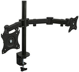 Mount-It! Dual Monitor Mount | Double Monitor Desk Stand Arm | Two Articulating Arms Fit 2 Screens 17 19 20 21 22 24 27 Inch Computer | VESA 75 100 Compatible Displays | C-Clamp Base