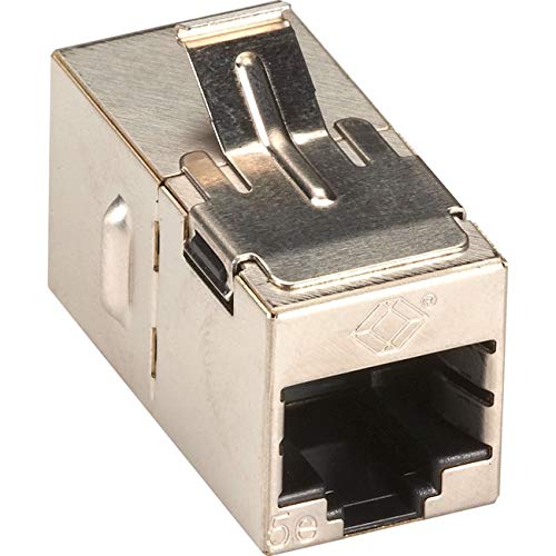 BLACK BOX NETWORK SRV - CAT5e Keystone Coupler, Straight-Pinned, Shielded, Silver, Single-Pack