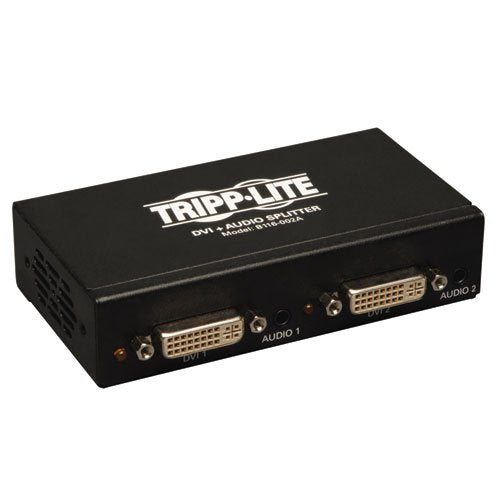 Tripp Lite B116-002A 2-Port DVI Single Link Video Audio Splitter/Booster (Black)