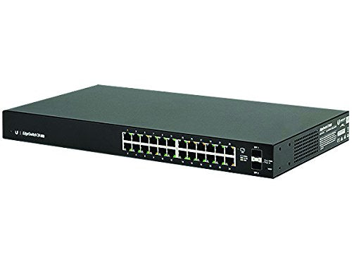 UBIQUITI ES-24-LITE Networks Edge Switch 24 Gigabit RJ45 Ports, Mounts, DC Power, Black