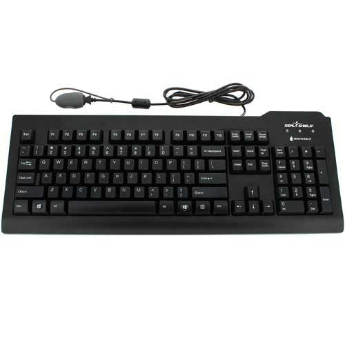 Seal Shield SSKSV207GL Silver Seal Glow Waterproof True Type Keyboard - Backlit Long Cable with Seal C