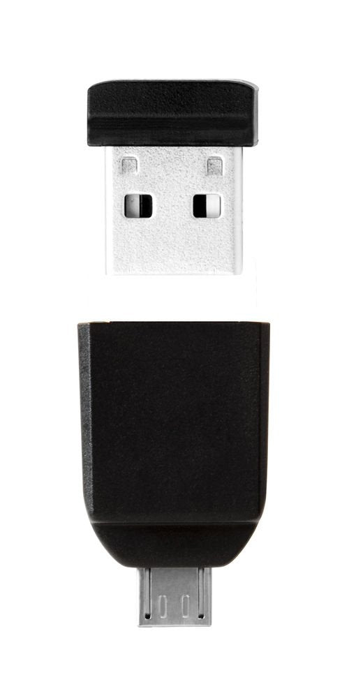Verbatim 16GB Nano USB Flash Drive with USB OTG Micro Adapter - Black