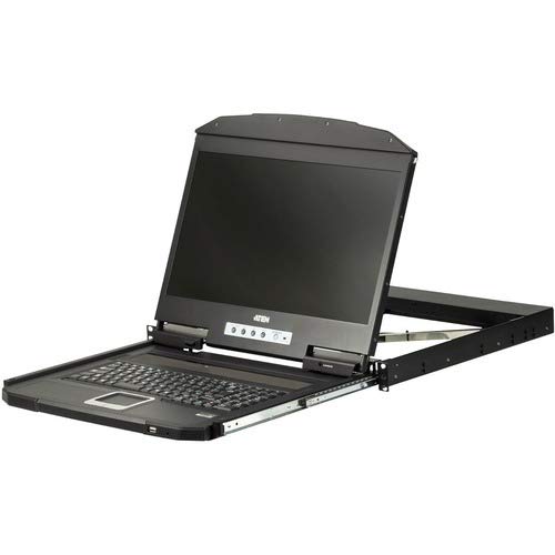 ATEN CL3100NX Sliding USB VGA Ultra Short Depth Single Rail Console with Widescreen 18.5" LCD
