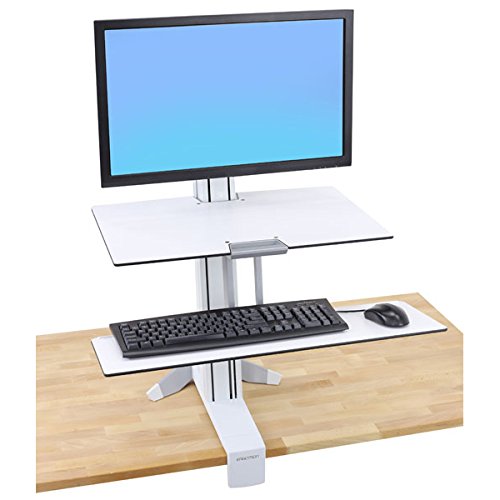 Ergotron WorkFit-S Single HD with Worksurface and Stand, White