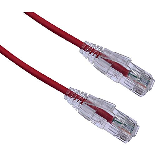AXIOM 15FT CAT6A BENDNFLEX Ultra-Thin SNAGLESS Patch Cable 650MHZ (RED)