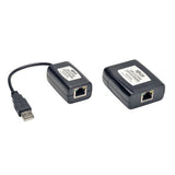 TRIPP LITE B203-101-PNP 1-Port USB 2.0 Over Cat5 Cat6 Extender Hub Transmitter and Receiver, Black