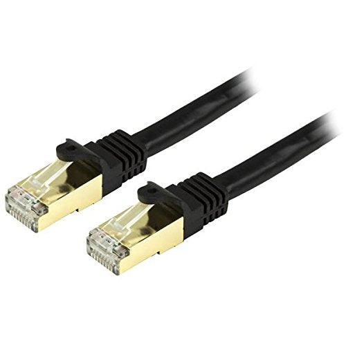StarTech.com Cat6a Shielded Patch Cable - 20 ft - Black - Snagless RJ45 Cable - Ethernet Cord - Cat 6a Cable - 20ft (C6ASPAT20BK)