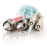 C2G 36122 OM3 Fiber Optic Cable - LC-ST 10Gb 50/125 Duplex Multimode PVC Fiber Cable, Aqua (6.6 Feet, 2 Meters)