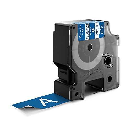 Dymo Rhino Tape Vinyl Label Cassette, 1-Inch 24mm, Blue (1805423)