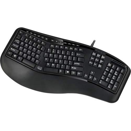 Adesso DESKTOPUSB Ergonomic Multimedia Keyboard with Built-in Smart Card Reader. ERGONO