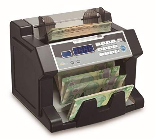 Royal Sovereign Electric Bill Counter | Back-Loading System Counts Both Paper & New Polymer Canadian Bank Notes | 300 Bill Capacity & 1200 Bills Per Minute (RBC-3200-CA)
