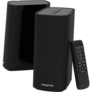 Creative T100 2.0 Compact Hi-Fi Desktop Speakers, up to 80W Peak Power with Bluetooth 5.0, Optical-in, AUX-in, Wide Soundstage and Audio Clarity with Bass Control for Computers and Laptops (Black)