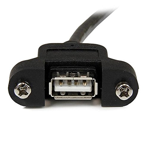 StarTech.com 2 ft Panel Mount USB Cable A to A F/M - Panel Mount USB Extension USB A-Female to A-Male Adapter Cable 2ft - USB-A (F) Port (USBPNLAFAM2)