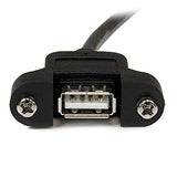 StarTech.com 2 ft Panel Mount USB Cable A to A F/M - Panel Mount USB Extension USB A-Female to A-Male Adapter Cable 2ft - USB-A (F) Port (USBPNLAFAM2)
