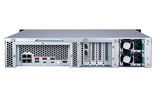 QNAP TVS-1272XU-RP-i3-4G-US 12 Bay Rackmount NAS with Redundant Power Supply and 8th Gen Intel Core i3 Processor. 4GB RAM. Built-in Mellanox ConnectX-4 Lx 10GbE Controller. iSER Supported.