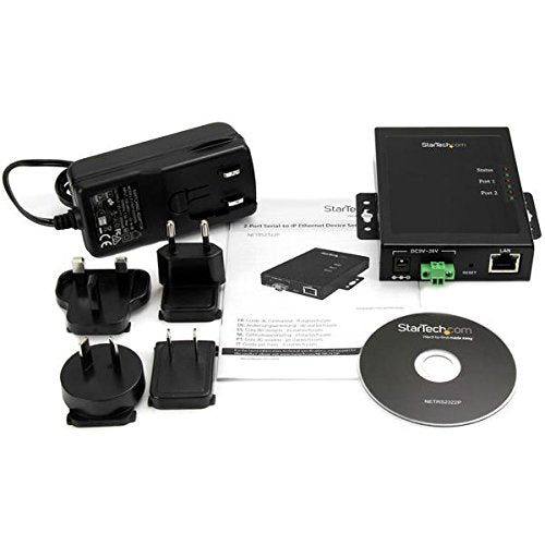 STARTECH 2 Port Serial-to-IP Ethernet Device Server, RS232, Metal and Mountable, Serial Device Server, RS232 Serial-Over-IP