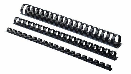 Fellowes Plastic Comb Binding Spines, 1/2 Inch Diameter, Black, 90 Sheets, 25 Pack (52323)