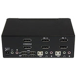 STARTECH.COM 2 Port Dual DISPLAYPORT USB KVM Switch with Audio & USB 2.0 HUB