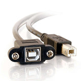 C2G 28072 Panel-Mount USB 2.0 B Female to B Male Cable, Black (1.5 Feet, 0.45 Meters)